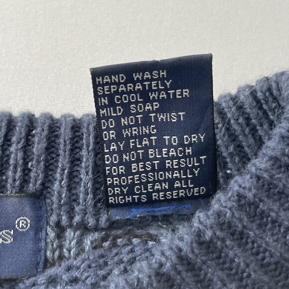 Vintage 90s Northern Isles Sweater XL Knit Blue Striped Grandpa Fisherman Retro - Picture 4 of 6